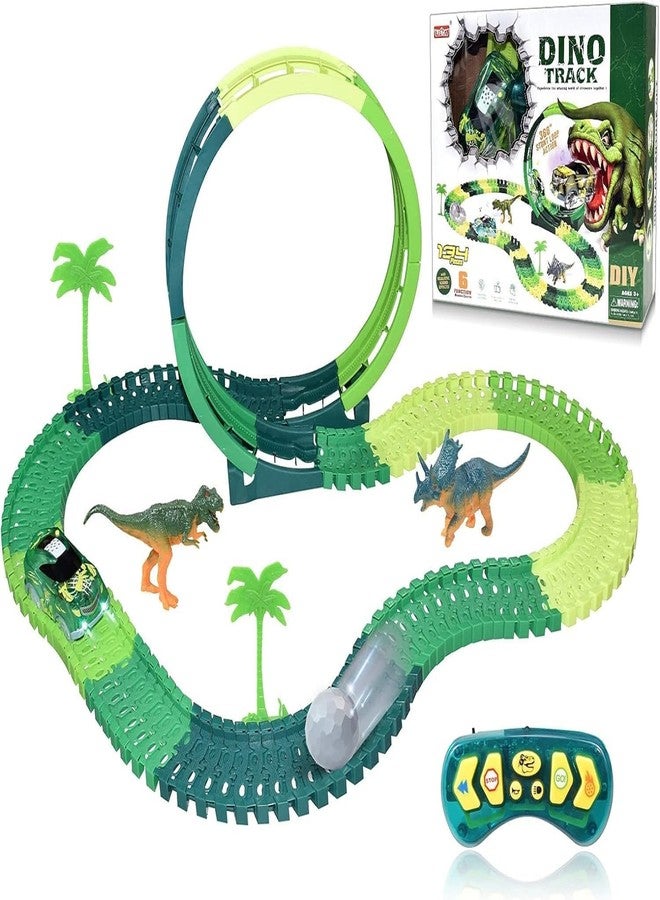 SKYBUCKET Dinosaur Toys trainets for Kids360° Stunt Loop Action Monster Truck Toys, caracing trackets with Remote Control, Dino Gift for 4 6 Year Olds Boys - Image 1